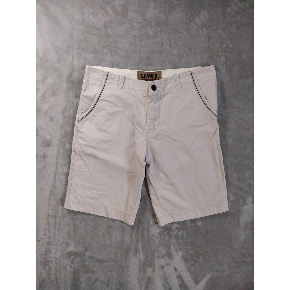 Levis Red Tab Chino Shorts Mens 36 Cream Beach Travel Casual Summer Vacation